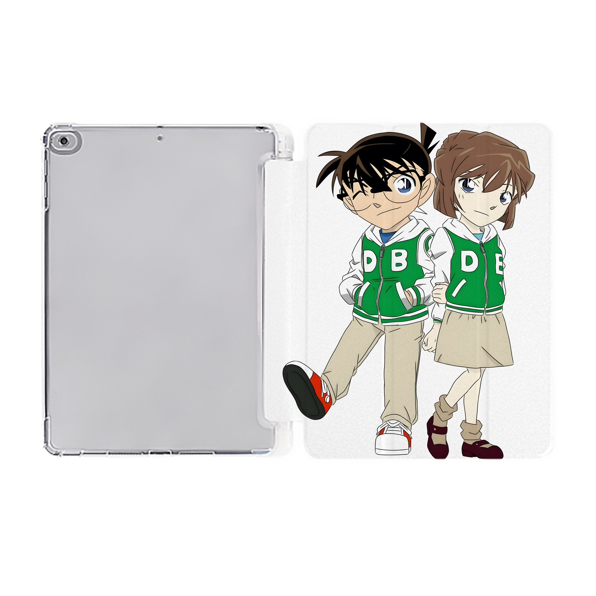 （画像用） 名探偵コナン 江戸川 コナン Detective Conan Conan Edogawa IPad ケース ペン収納付き 三つ折りスタンド PUレザー×シリコン 対応機種9.5/10.5/10.9インチ